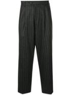 Sartorial Monk Striped Trousers - Grey