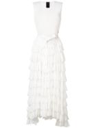 Norma Kamali Tiered Skirt Maxi Dress - White