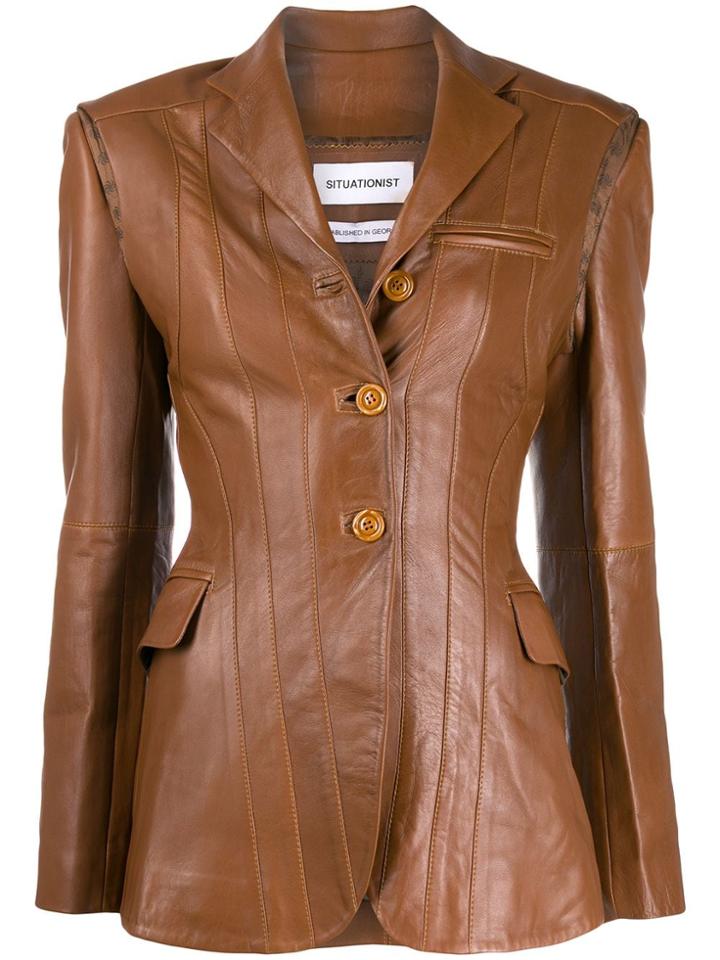Situationist Jack Panelled Jacket - Brown
