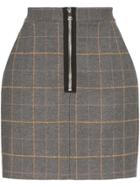 Natasha Zinko High-waisted Check Mini Skirt - Grey