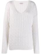 Brunello Cucinelli V-neck Jumper - White