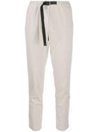 White Sand Buckle-detail Trousers - Neutrals