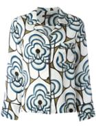 Odeeh Floral Print Shirt, Women's, Size: 38, White, Silk
