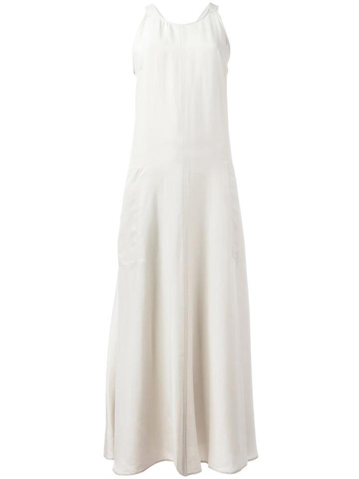 Joseph Sleeveless Flared Midi Dress, Women's, Size: 36, Nude/neutrals, Silk/cotton