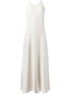Joseph Sleeveless Flared Midi Dress, Women's, Size: 36, Nude/neutrals, Silk/cotton