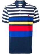 Ralph Lauren Block Stripe Polo Shirt - Blue