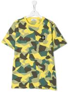 Stone Island Junior Teen Camouflage Print T-shirt - Yellow & Orange