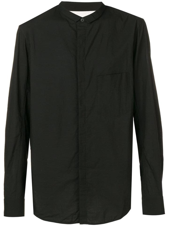 Ziggy Chen Collarless Shirt - Black