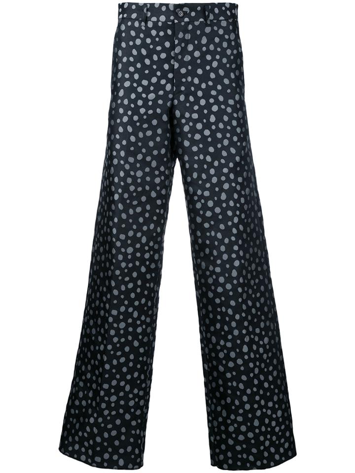 Comme Des Garçons Vintage Polka Dot Wide Leg Trousers - Blue