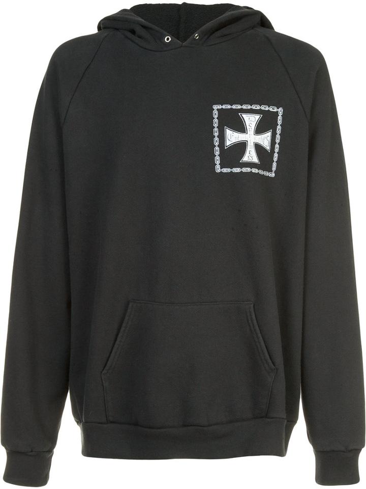 Enfants Riches Deprimes Cross Print Hoodie, Adult Unisex, Size: Medium, Black, Cotton