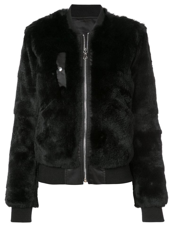Barbara Bui Fox Fur Bomber Jacket - Black