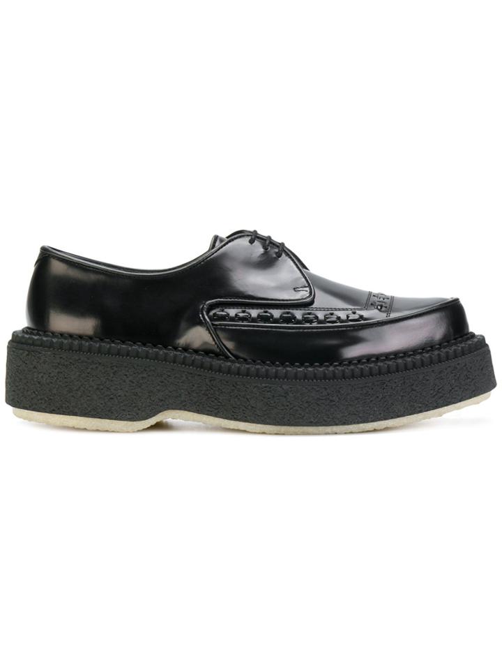 Adieu Paris Chunky Sole Lace-up Shoes - Black