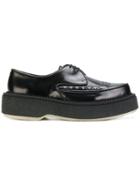 Adieu Paris Chunky Sole Lace-up Shoes - Black