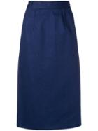 Céline Pre-owned Straight Midi Skirt - Blue
