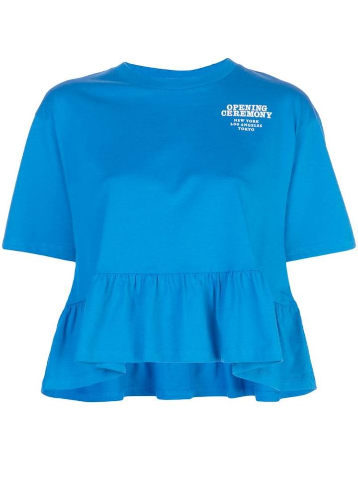 Opening Ceremony Ruffle Peplum T-shirt - Blue