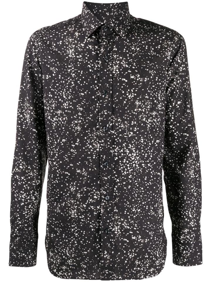 Tom Ford Splash Print Shirt - Black