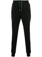 Les Hommes Back Stripe Side Zip Track Pants - Black