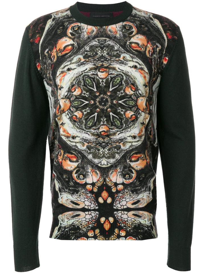 Frankie Morello Abstract Print Jumper - Green