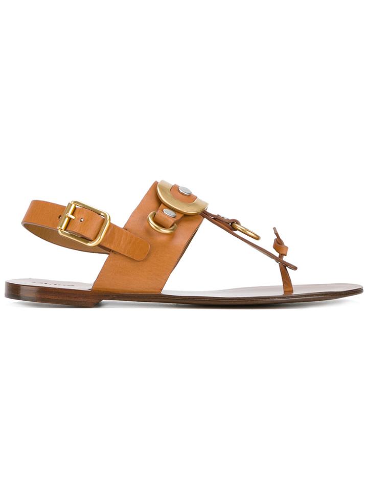 Chloé Marley Flat Sandals - Brown