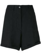 Forte Forte - High Waist Shorts - Women - Linen/flax - Ii, Women's, Black, Linen/flax