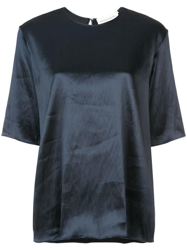 Mansur Gavriel Short Sleeve Blouse - Black