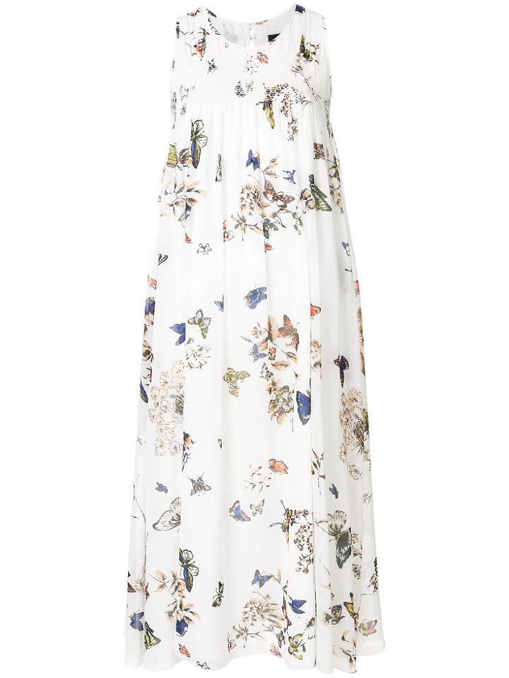 Steffen Schraut Butterfly Print Midi Dress - White