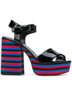 Sonia Rykiel Striped Platform Sandals - Black
