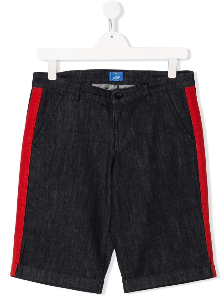 Fay Kids Teen Side Stripe Shorts - Blue