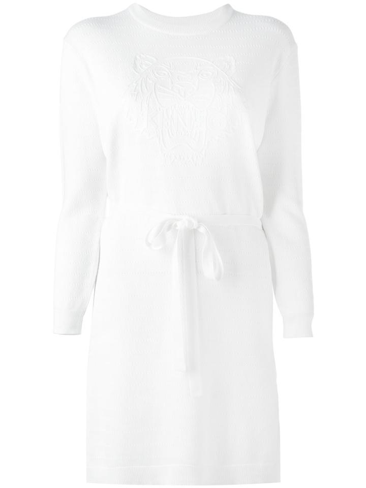 Kenzo Tiger Pointelle Sweater Dress, Women's, Size: Xs, White, Cotton
