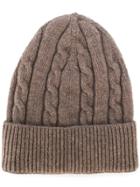 Dell'oglio Cashmere Cable-knit Hat - Brown