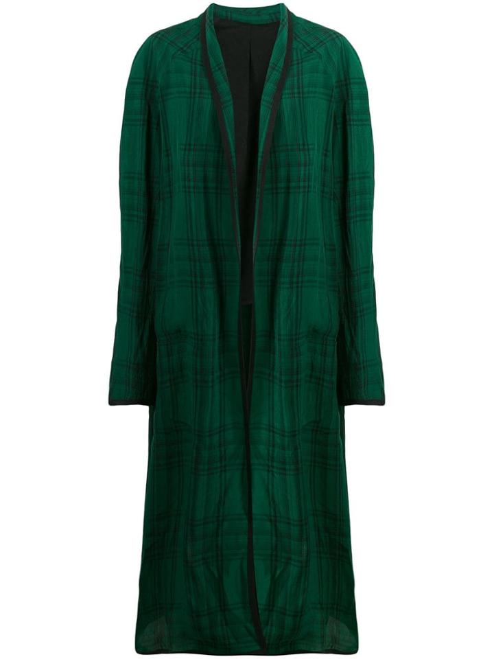 Haider Ackermann Check Duster Coat - Green
