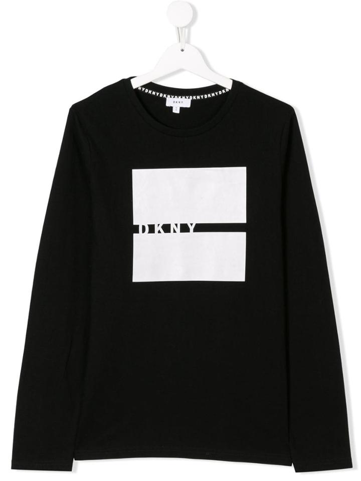 Dkny Kids Teen Graphic Print T-shirt - Black