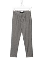 Paolo Pecora Kids Teen Check Casual Trousers - Black