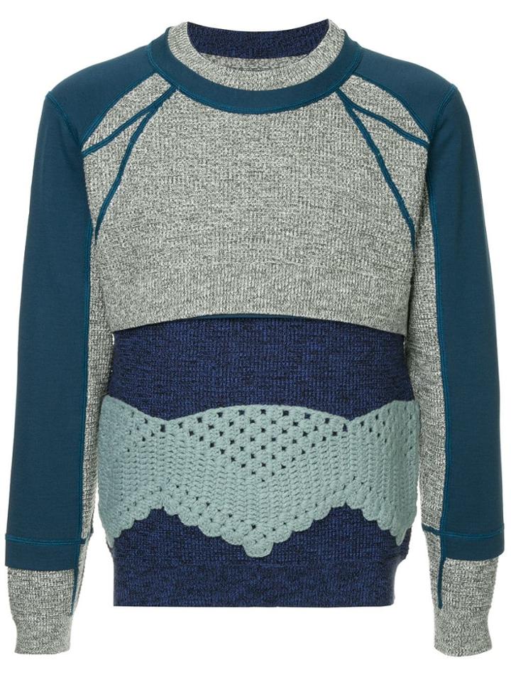 Craig Green Crochet Panel Jumper - Blue