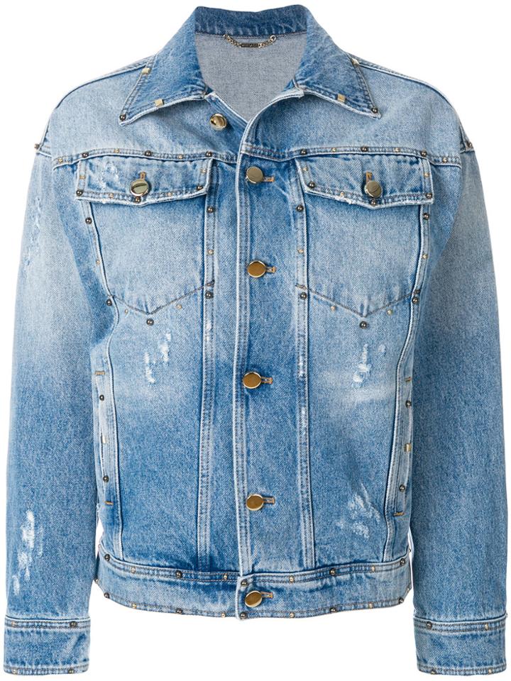 Versace Printed Denim Jacket - Blue