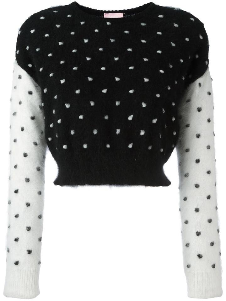 Giamba Polka Dot Jumper, Women's, Size: 42, Black, Angora/polyamide/virgin Wool
