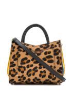 Sara Battaglia Leopard Panelleddetach Shoulder Bag - Neutrals
