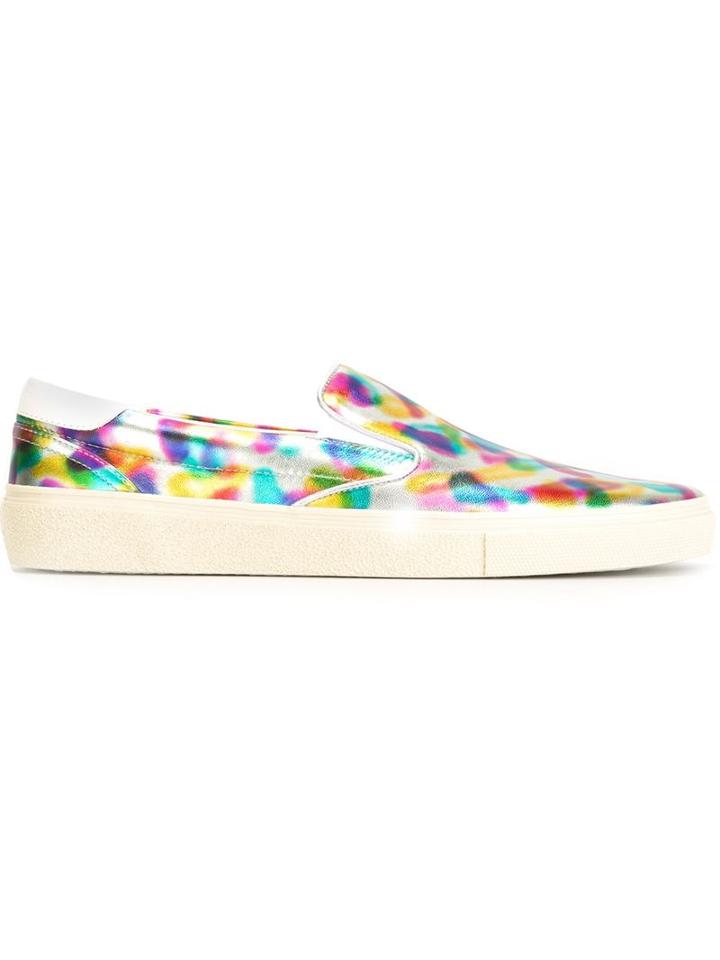 Saint Laurent Skate Sneakers, Men's, Size: 41.5, Grey, Leather/rubber