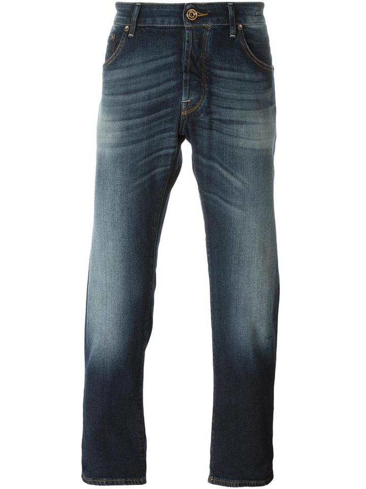 Jacob Cohen Stonewash Effect Straight Leg Jeans, Men's, Size: 31, Blue, Cotton/spandex/elastane