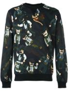 Dolce & Gabbana Cowboy Print Sweatshirt, Men's, Size: 48, Green, Cotton