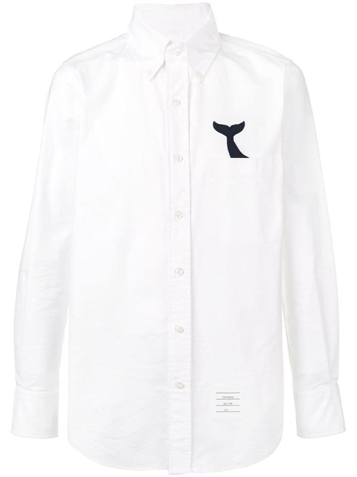 Thom Browne Straight Fit Oxford Shirt - White