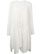 Chloé Draped Split Front Dress, Women's, Size: 38, White, Silk/polyester