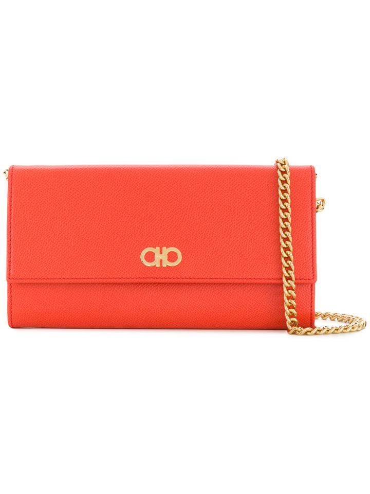 Salvatore Ferragamo Double Gancio Chain Wallet - Yellow & Orange