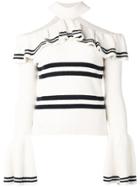Self-portrait Halter Neck Jumper - White