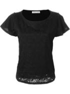 Tsumori Chisato Embroidered T-shirt, Women's, Size: 2, Black, Cotton