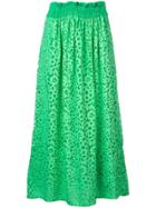 Tibi Lace Midi Skirt - Green