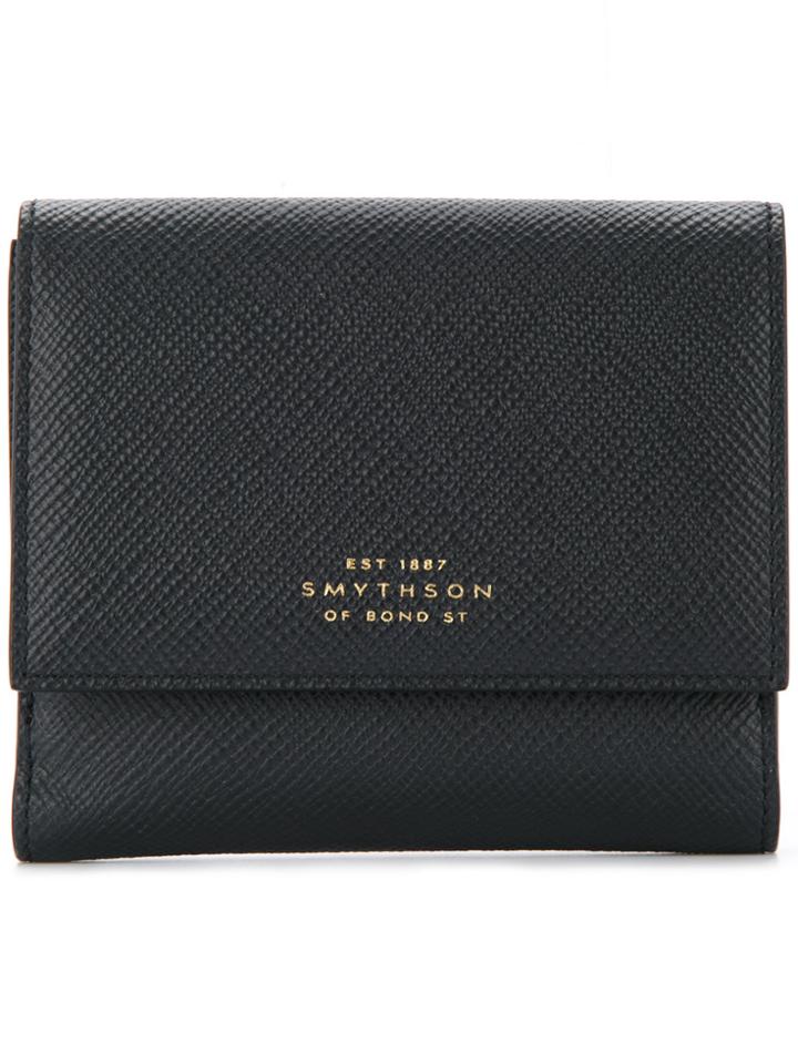Smythson Logo Stamp Wallet - Black