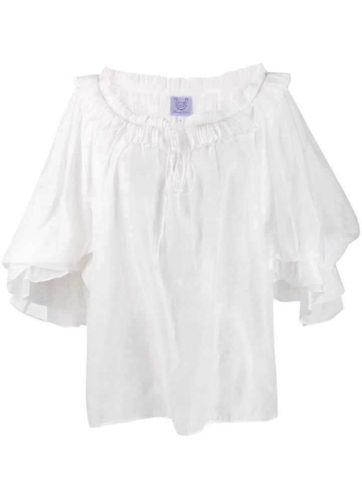 Thierry Colson Roussia Sheer Blouse - White