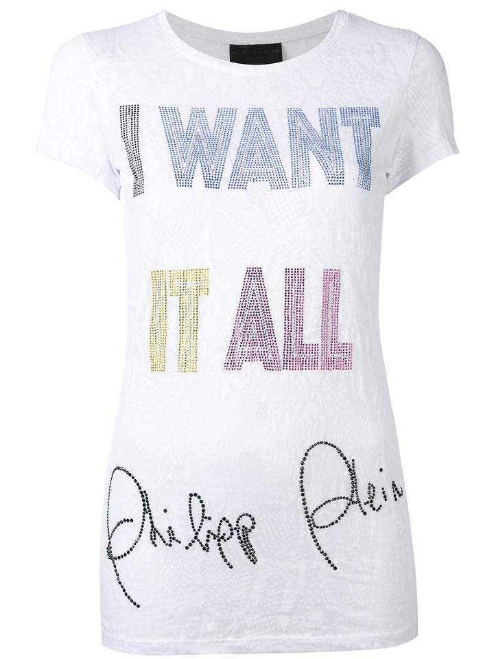 Philipp Plein - Queenie T-shirt - Women - Cotton/polyester - L, White, Cotton/polyester