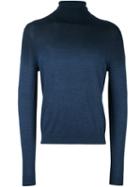 Emporio Armani Roll Neck Jumper, Men's, Size: Medium, Blue, Wool